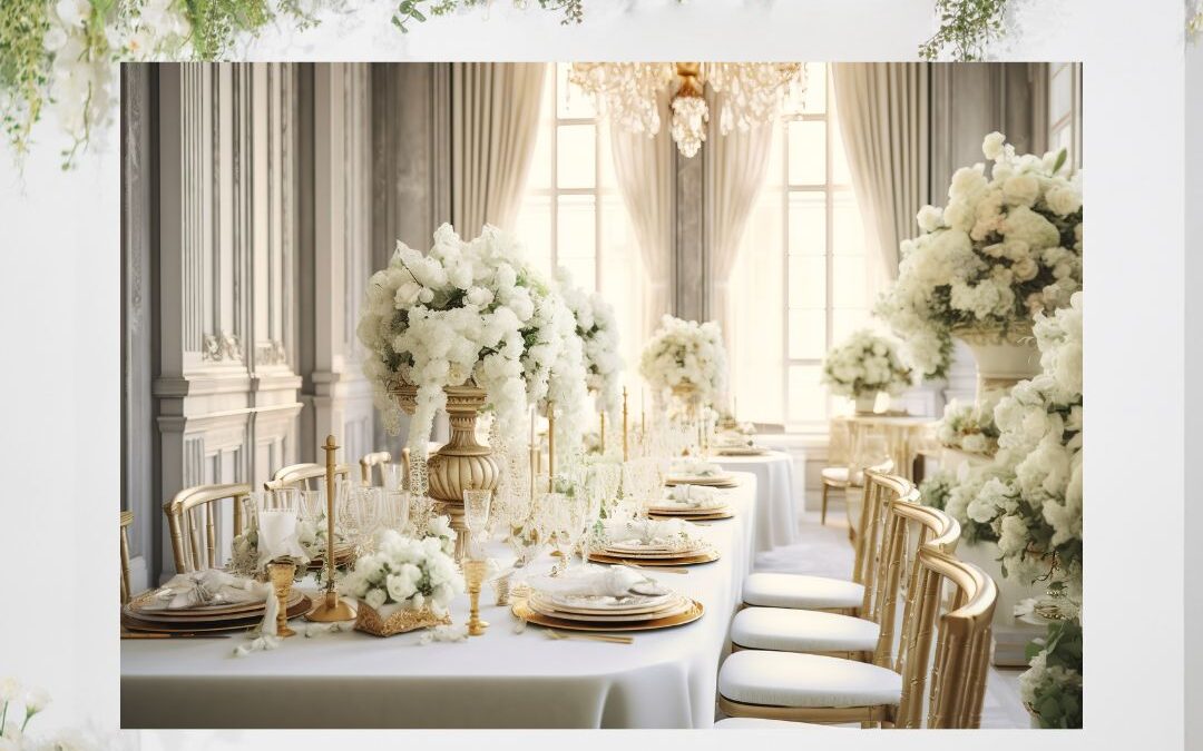 Beautiful wedding decoration with spring flowers.